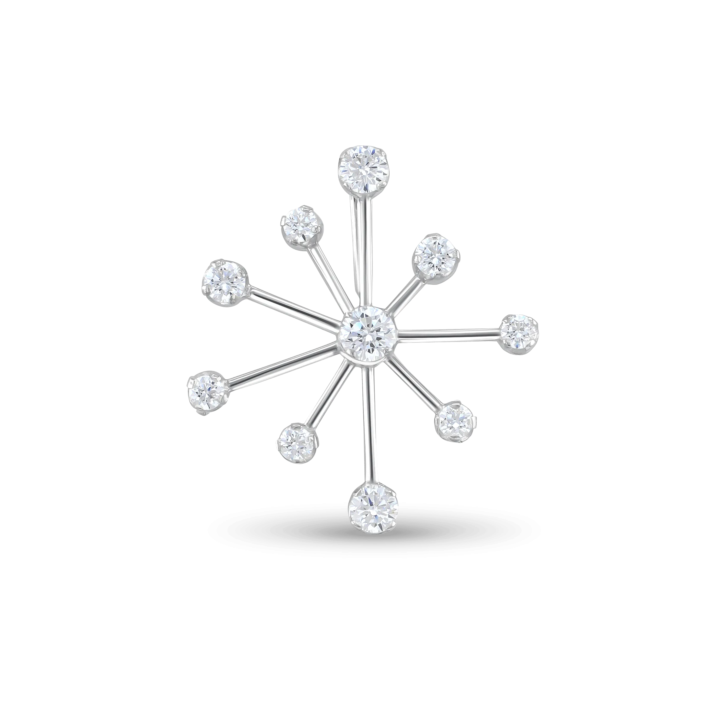 Starburst Silver and Cubic Zirconia Tie Pin