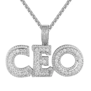 Sterling Silver CEO Hip Hop Custom Designer Icy Pendant