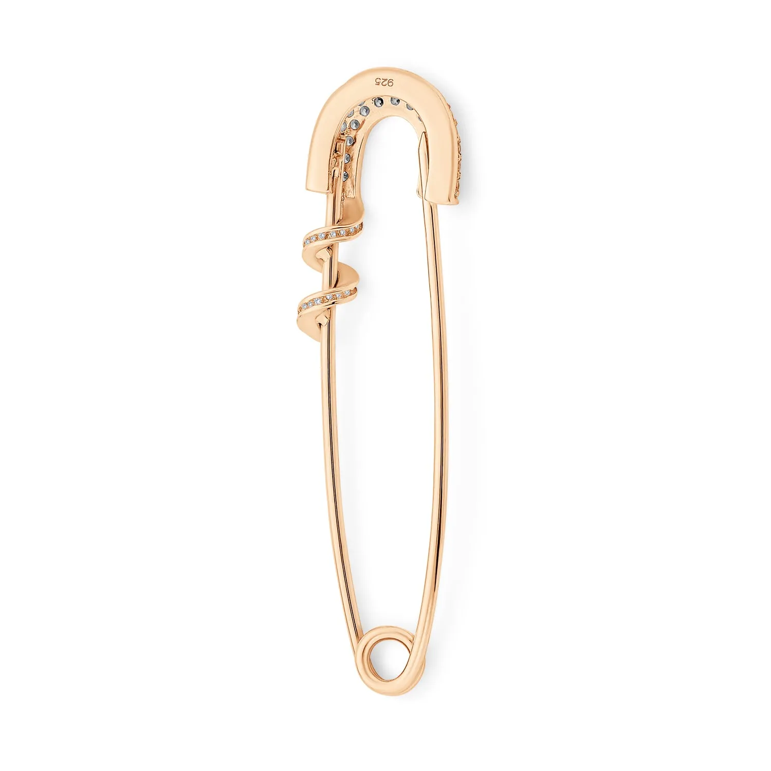 Support Symbol Brooche Pin for Displaced People 14K Rose Gold Plated with CZ Charm