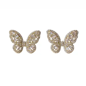 Sweet Baguette Butterfly Earrings