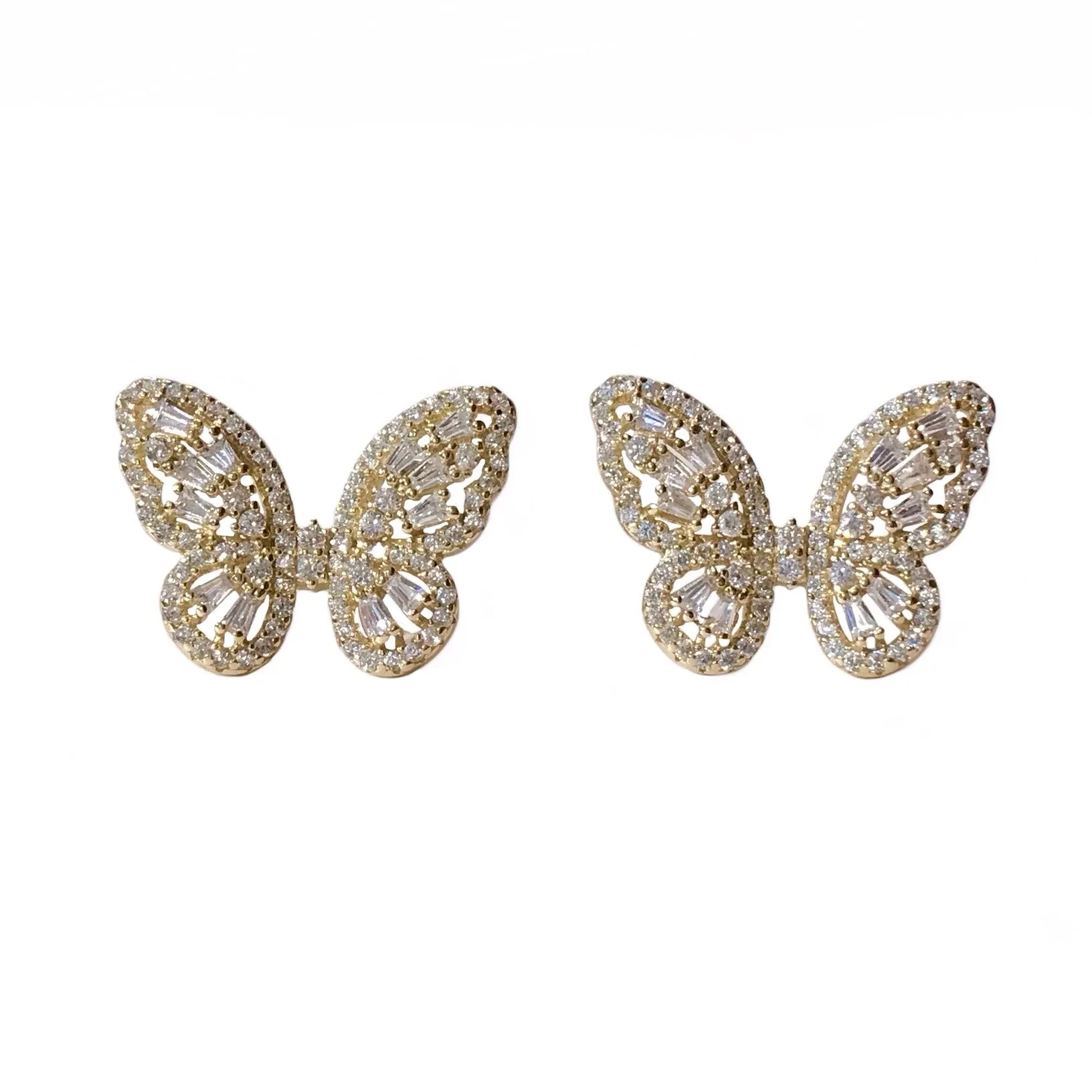 Sweet Baguette Butterfly Earrings