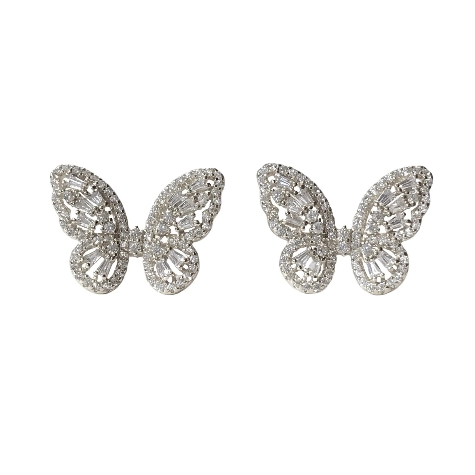 Sweet Baguette Butterfly Earrings