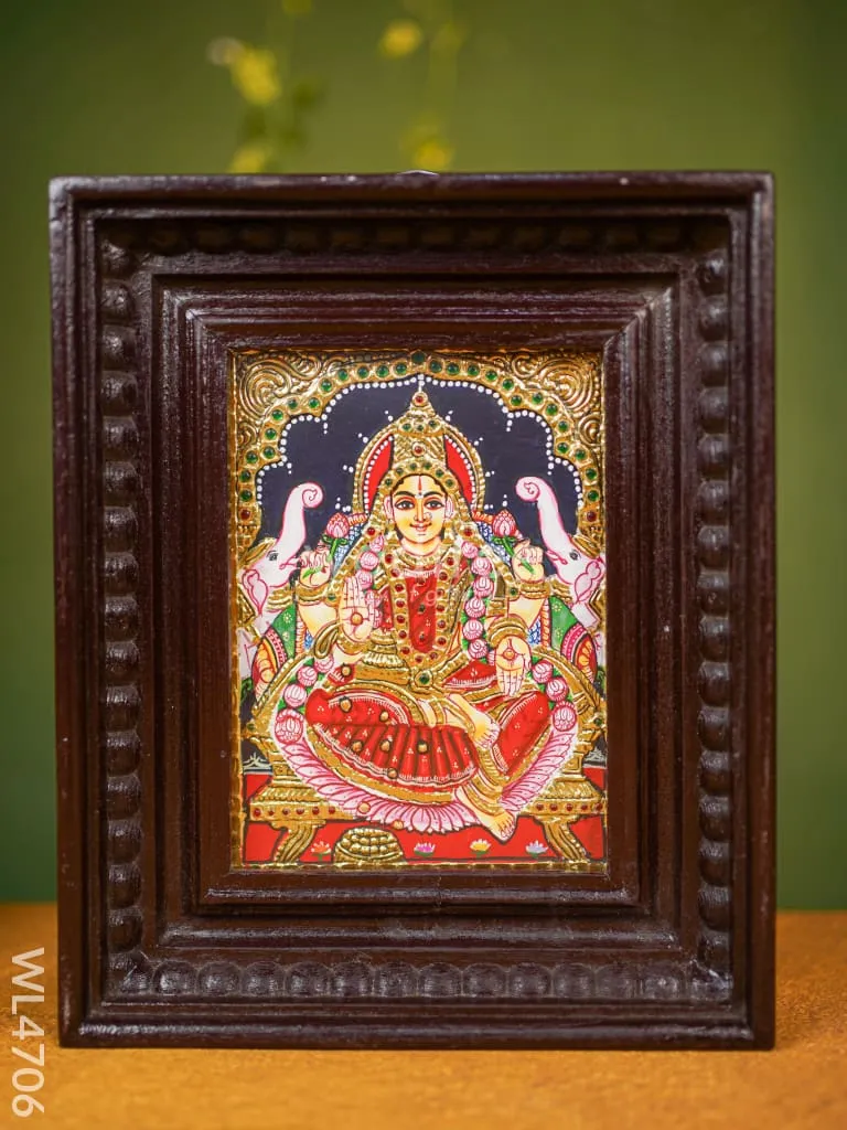 Tanjore Painting - Lakshmi - Flat (Gold Foil) - 8 x 6 inch - WL4706