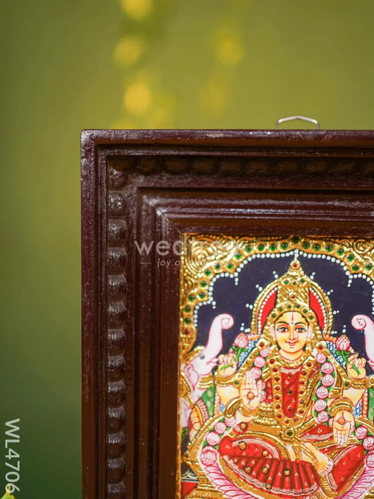 Tanjore Painting - Lakshmi - Flat (Gold Foil) - 8 x 6 inch - WL4706