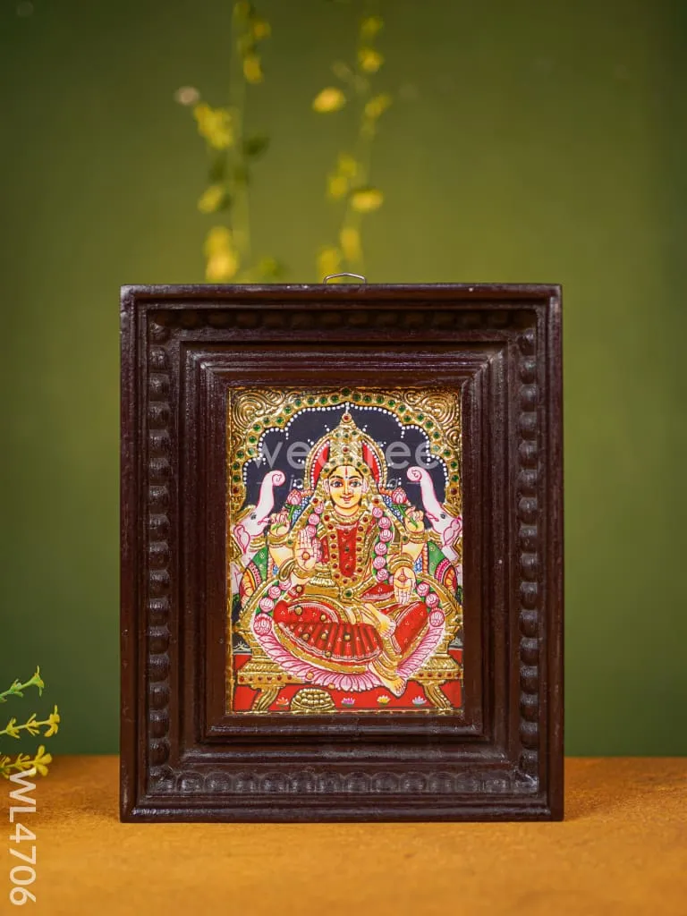 Tanjore Painting - Lakshmi - Flat (Gold Foil) - 8 x 6 inch - WL4706