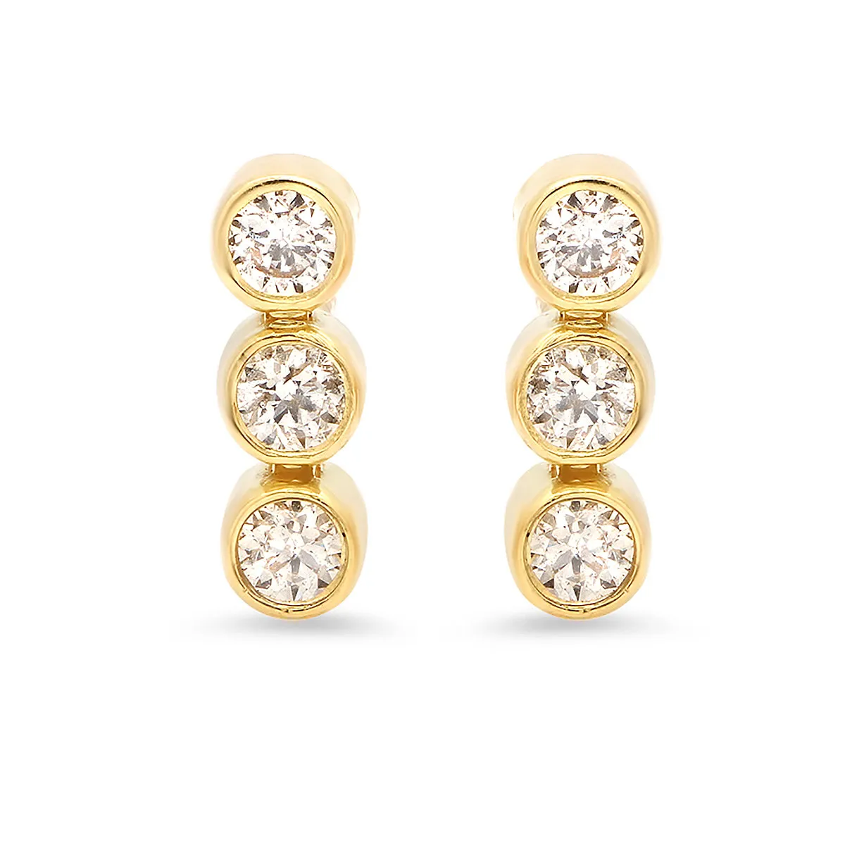 Three Diamond mini bezel studs