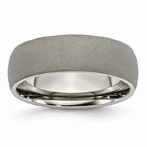 Titanium Stone Finish 7mm Wedding Band Ring