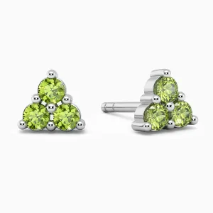 Trio Peridot Earrings | Petite Design in Sterling Silver | Irosk ®