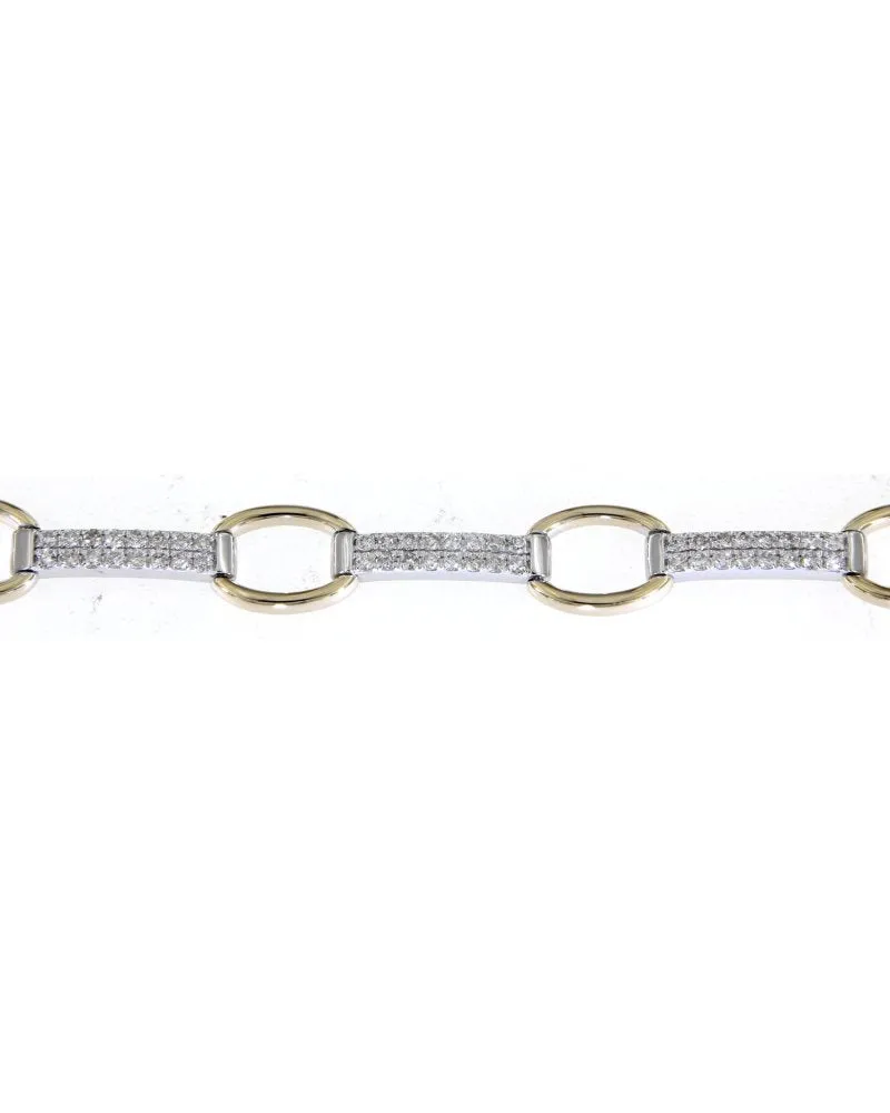 Two-tone Diamond Link/Bar Bracelet