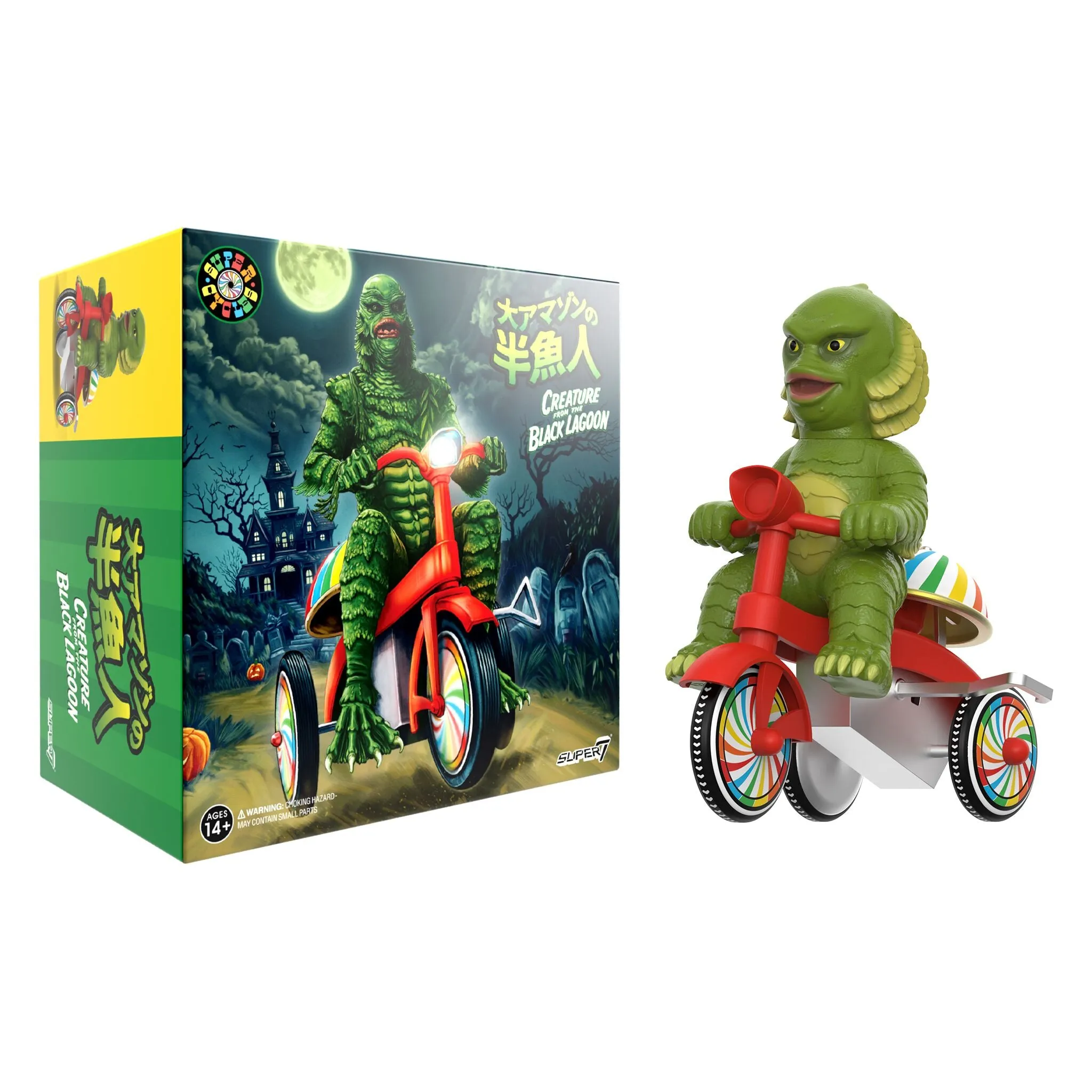 Universal Monsters Super Cycles - Creature from Black Lagoon (Light Green w/ Red Trike)