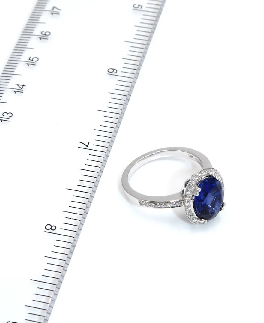 Vanna K 18K White Gold Sapphire & Diamond Ring