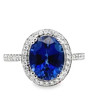 Vanna K 18K White Gold Sapphire & Diamond Ring