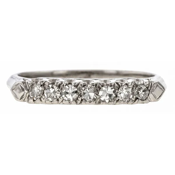 Vintage Diamond Wedding Band Ring, Platinum