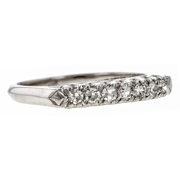 Vintage Diamond Wedding Band Ring, Platinum