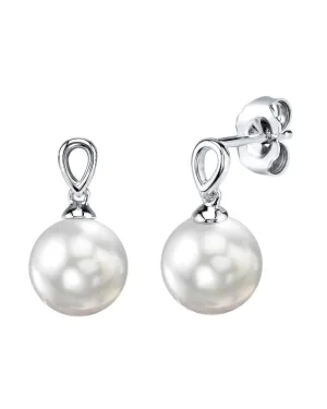 White South Sea Pearl Sugar Dangle Earrings