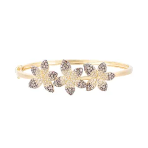 Yellow Gold Chocolate Ombré Diamonds Bangle